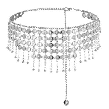 Imagem de Acessório de saia de dança do ventre, corrente ajustável para cinto de moedas, lenço de quadril com franjas para mulheres, roupa de dançarina para dança do ventre, One Size