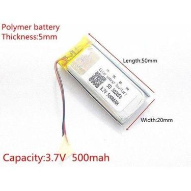 Imagem de Bateria Rastreador Mp3 Mp4 Lanterna 5mm X 20mm X 50mm 3,7v - bgb