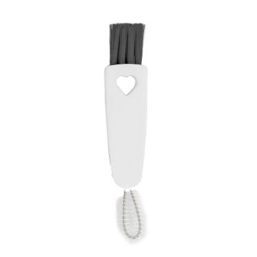 Imagem de Escova De Limpeza Multiuso Para Teclado Cantos Frisos Notebooks 3 Em 1 Branco