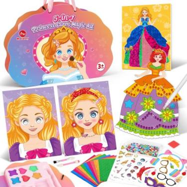 Imagem de Livro para colorir Princess Dress Up & Makeup Mocoosy 5 em 1