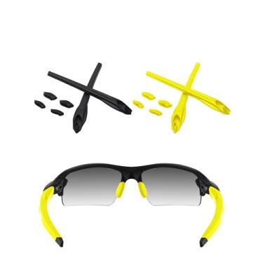 Imagem de ToughAsNails Kits de borracha de substituição para óculos de sol Oakley Flak 2.0 XL OO9188/Flak 2.0 OO9295, Kits de borracha preta e amarela, One Size
