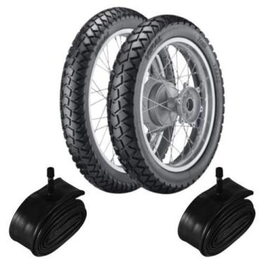 Imagem de Kit Pneu Xtz 150 110/90-17 + 90/90-19 Tr300 Vipal + Câmara