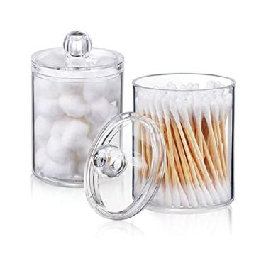 Imagem de lyrlody Jarra de Armazenamento Transparente Conjunto de 4pcs Latas Plásticas Transparentes Com Tampas Removíveis para Qtips Algodão Bolas de Algodão Swabs