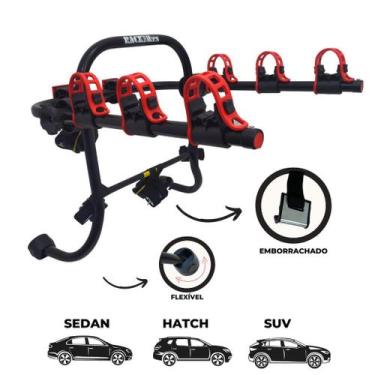 Imagem de 13- Suporte para bike Transbike para 3 bicicletas Sedan Hatch MTB Spee