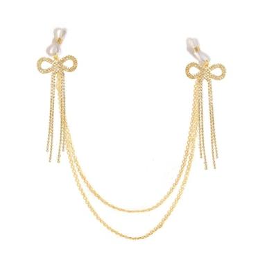 Imagem de Sutiã sexy com pingente de strass, corrente de mamilo para mulheres, borla em camadas, sem piercing, anéis de mamilos falsos, laço ajustável, boate, biquíni, festival, rave, festa, lingerie