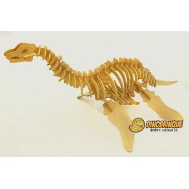 Imagem de Quebra-Cabeça 3D  DINOSSAURO PLESIOSSAURO 50 peças em MDF - DINOBRINQU