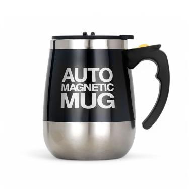 Imagem de Caneca Misturadora Copo Mixer Magnético 400ml Recarregável Stirring Mug Xícara Elétrica - Preto