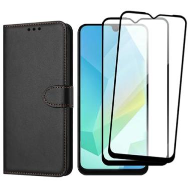 Imagem de Capa Capinha Carteira Para Galaxy A16 Capinha Flip Case + 2 Películas de Vidro Temperado 3D