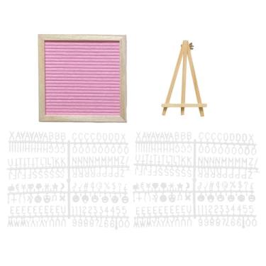 Imagem de XLWLLNJ Quadro de feltro com letras, números e símbolos, quadro de mensagens decorativo e mutável para decoração de sala de aula hotel, Rosa