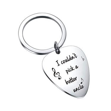 Imagem de Chaveiro de guitarra Brother Guitar Pick para amantes de guitarra, chaveiro para presente de Natal, Uncle Guitar Pick Keyring, Regular