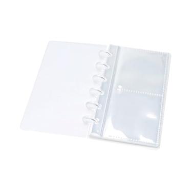 Imagem de NatSumeBasics Mangas para fichário A6 – 20 folhas transparentes de envelopes para dinheiro, bolso de 0,25 mm PP 7,6 cm x 7,6 cm, moldura fosca e cantos reforçados (2 bolsos)