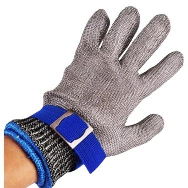 Imagem de Luva Malha Aço Inox Anti Cortes Facas Açougueiro Carnes GG