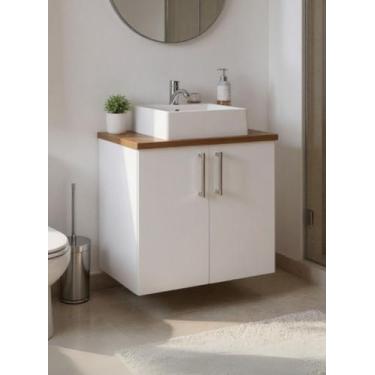 Imagem de Gabinete para Banheiro com Cuba 60cm Mdf Freijo Paris - On Móveis
