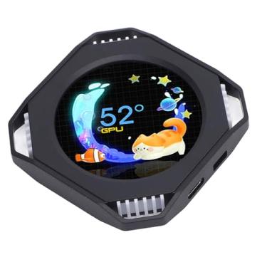 Imagem de Dpofirs Tela Secundária de Computador, Tela de Resfriador de água de 2,1 Polegadas Dinâmica Tema Dinâmico Suportado, USB RGB GPU CPU Temperation (Preto)