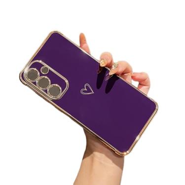 Imagem de ZTOFERA Capa para Samsung Galaxy A16 4G/5G, linda estampa de corações amorosos com proteção de lente de câmera, capa de celular para Galaxy A16 de 6,7 polegadas, violeta escuro