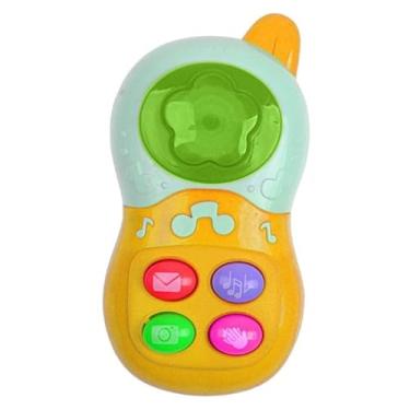 Imagem de Telefone celular Brinquedo De Atividades Bebês Crianças sons e luz - Amarelo