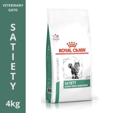 Imagem de Ração Royal Canin Veterinary Diet Satiety Gatos 4kg Para Controle de P
