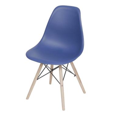 Imagem de Cadeira Eames Base de Madeira Or Design Azul Marinho