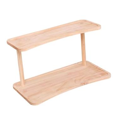 Imagem de ＫＬＫＣＭＳ Organizador de Mesa para Escritório e Maquiagem, com Dois Níveis, marrom