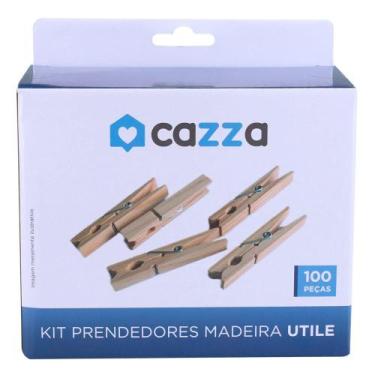 Imagem de Conjunto de Pregadores Madeira 100 Peças Utile Cazza