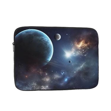 Imagem de Capa para laptop, lua, estrelas e planetas, bolsa para laptop, capa protetora para notebook de 13 polegadas