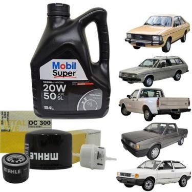 Imagem de Kit Troca Óleo 20W50 Mobil Motor CHT Volkswagen Gol Parati Saveiro Voy