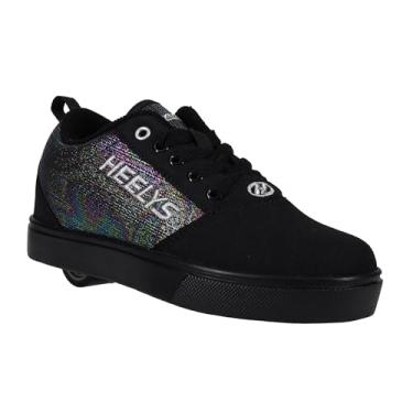 Imagem de HEELYS Tênis infantil unissex com salto com rodas, Preto/iridescente, 13 Little Kid