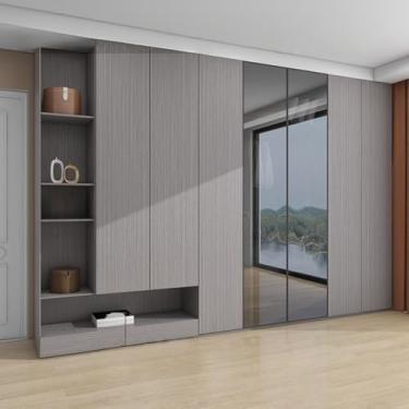 Imagem de Papel de parede autoadesivo de PVC de grão de madeira engrossada impermeável e anti-incrustante adesivo de renovação de móveis de porta de armário - carvalho cinza claro-40 * 950 cm