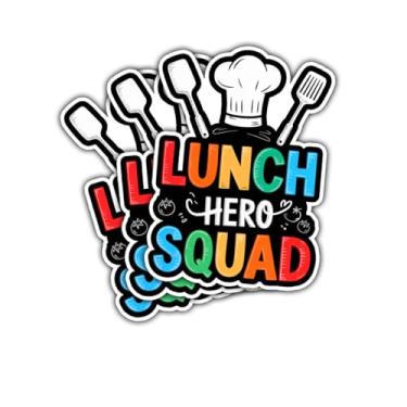 Imagem de 3 peças adesivo de esquadrão herói almoço ciência engraçado cafeteria chef cozinha presente almoço herói esquadrão adesivos cozinha equipe serviço de alimentação decalque para laptop garrafa de água