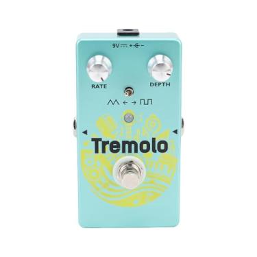 Imagem de Luqeeg Pedal de Tremolo Pedal de Efeitos para Guitarra Circuito Totalmente Analógico com Seleção Versátil de Modos Tremolo Verdadeiramente Distinto para Guitarra e Baixo True Bypass