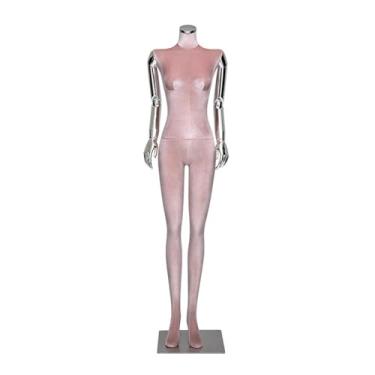 Imagem de Mannequin Manequins de varejo humanos em pé com altura de 66,92 polegadas, torso de veludo, braços destacáveis e giratórios, manequim(Pink)