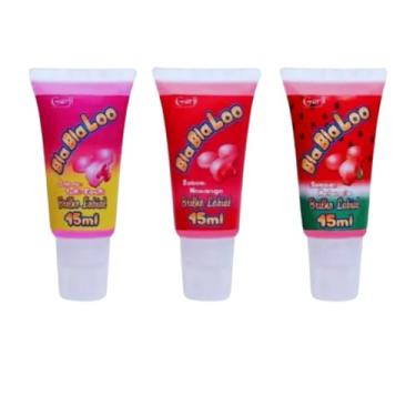 Imagem de Kit com 3 Brilhos Labiais Beijáveis 15ml Gloss Hidratante com Aroma de Tutti Frutti Melancia e Morango (Kit 3 Unidades)