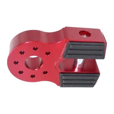 Imagem de Generic Manilha de guincho genérica, resistente, liga de alumínio, ferramenta de reboque automotiva, forte, com proteção de borracha para carros UTV, ATV, Vermelho