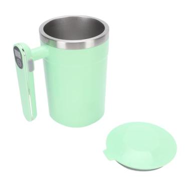 Imagem de Pssopp Caneca de café de Agitação Automática, Projeto de Exibição de Temperatura ímã e Mistura de Alta Velocidade de 400 Ml de Agitação Elétrica para Uso de Viagens Ao Escritório (GREEN)