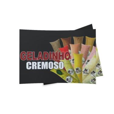 Imagem de Kit 3 Placas sinalização 15x21cm EM PVC PL(146) - Tema: Geladinho Crem