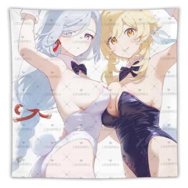 Imagem de LIEGBMEU Sexy Bikini Hot Anime Girl Tapeçaria 152.4 cm x 152.4 cm Interior Exterior Wall Quilt Art Decoração de Tapeçaria Caprichosa, Aa057
