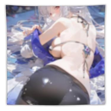 Imagem de LIEGBMEU Sexy Bikini Hot Anime Girl Tapeçaria 152.4 cm x 152.4 cm Interior Exterior Wall Quilt Art Decoração de Tapeçaria Caprichosa, AF085
