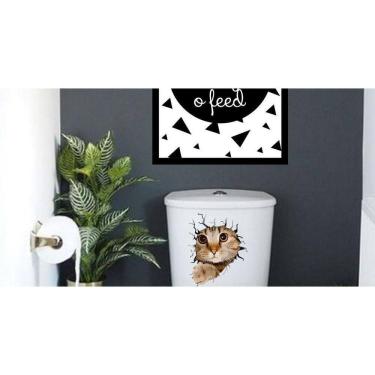 Imagem de Adesivo De Vaso Sanitário 3D Gatinho