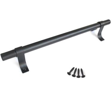 Imagem de Maçaneta de porta de celeiro simples, maçaneta rústica para porta de correr, ferragem, aço carbono preto, puxador de por