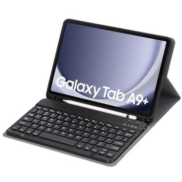 Imagem de Capa de teclado Slim Candy Colors compatível com Samsung Galaxy Tab A9 Plus modelo 2023 de 11 polegadas (SM-X210/X216/X218) com suporte de caneta S, capa com suporte de vários ângulos para teclado sem