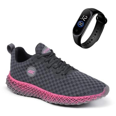 Imagem de Combo Tênis Feminino Esportivo Com Relógio Fino – Conforto e Estilo para Caminhada e Dia a Dia-Feminino