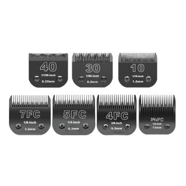 Imagem de DODAER Conjunto De Lâminas De Aço Inoxidável Para Tosa De Cães De Estimação Removíveis Pretas, Compatível Com Andis, Oster A5, Tosquiadeiras Wahl Série Km10, Comprimento De Corte De 1/100" (0,25 Mm)