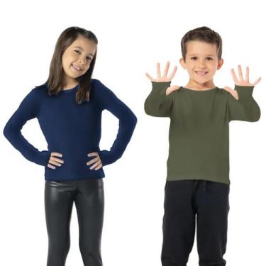 Imagem de Kit Segunda Pele Infantil Térmica Verde Flanelado E Marinho - Vrasalon