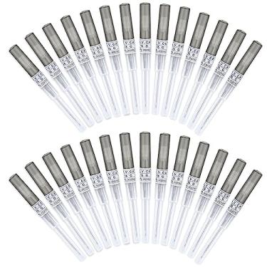 Imagem de 50 agulhas de piercing 14 g 16 g 18 g 20 g 22 g agulhas de cateter IV para orelha, nariz, lábio, língua, umbigo, mamilo, cartilagem, piercings, ferramenta descartável de aço inoxidável, Metal