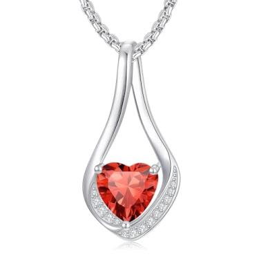 Imagem de Zoeniya Colares de pedra do mês de nascimento para mulheres, ouro amarelo/branco 18 k Forever Love, coração, infinito, joias de aniversário, presentes de aniversário para mulheres, esposa, namorada