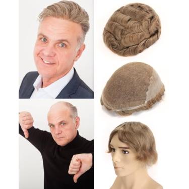 Imagem de BEEOS Toupee Skinlike Real HD Lace para homens, #20 Loiro 20 x 25 cm Q6 Peça de cabelo masculina HD Lace Front com pele fina traseira e lateral, sistema de substituição de cabelo com densidade de 130%