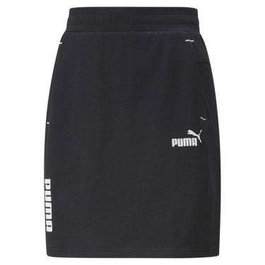 Imagem de Saia Puma Power Colorblock Feminino - Preto e Branco-Feminino