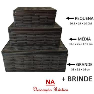 Imagem de 3 Baú Cesta Caixa Organizadora cesto Fibra Sintética bege banana creme