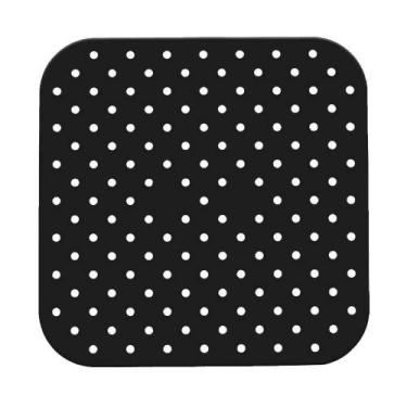 Imagem de Tapete Assar Quadrado Silicone Air Fryer Forno 19Cm - Preto - Gedex