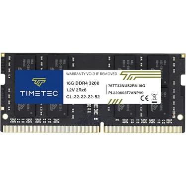 Imagem de Timetec 16GB DDR4 3200MHz (ou 2933MHz ou 2666MHz) PC4-25600 Non-ECC Unbuffered 1.2V CL22 2Rx8 Dual Rank 260 Pinos SODIMM Laptop Notebook PC Computador Memória RAM Atualização